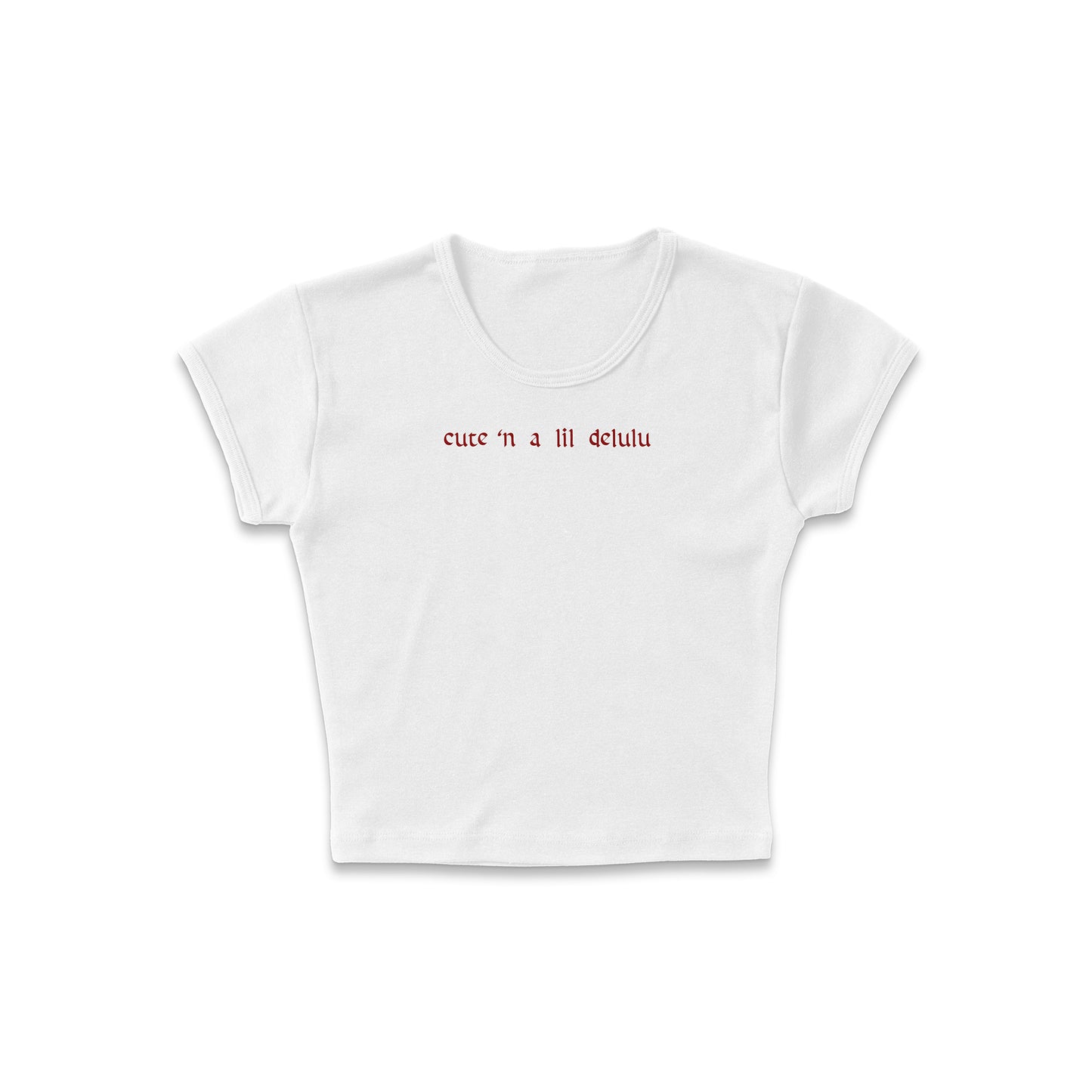 Cute 'N Delulu Cap Sleeve Crop Top