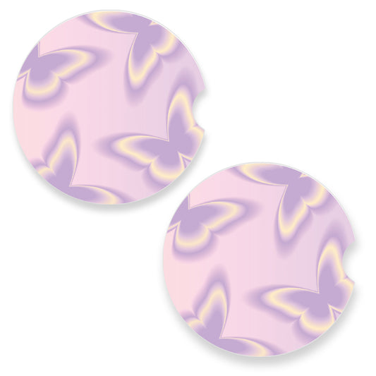 Blurred Purple Butterfly Car Coasters